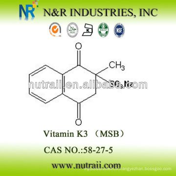 Haute pureté Bonne qualité Vitamine K3 poudre de ménadione bisulfite de sodium